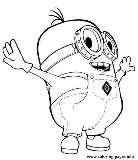 Minion Cute Colouring Coloring Page Printable