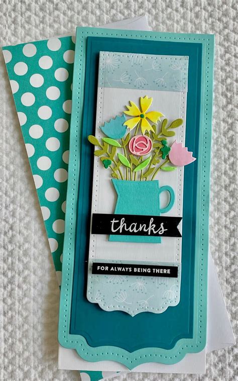 Cecilia here, sharing with you a card in a box, but this time we will add some mixed media techniques, especially in the box. Pink Fresh Slimline Cards - Positively Jane