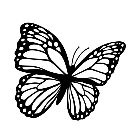 silueta de mariposa monarca ilustración vectorial aislado sobre fondo