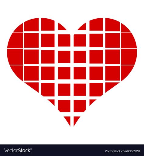 Square In Heart Icon Simple Style Royalty Free Vector Image