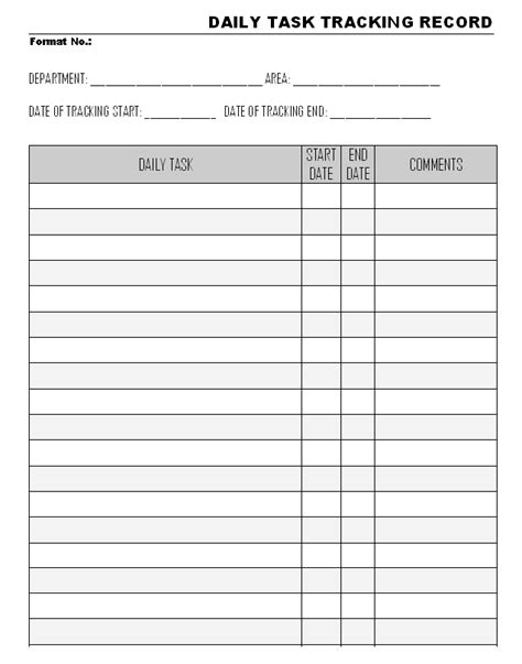 Daily Task Sheet For Employee Printable Receipt Template