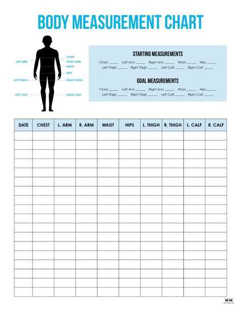 Body Measurement Charts Free Printables Printabulls