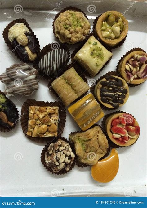 Mouth Watering Assorted Indian Baked Sweets Stock Image Image Of