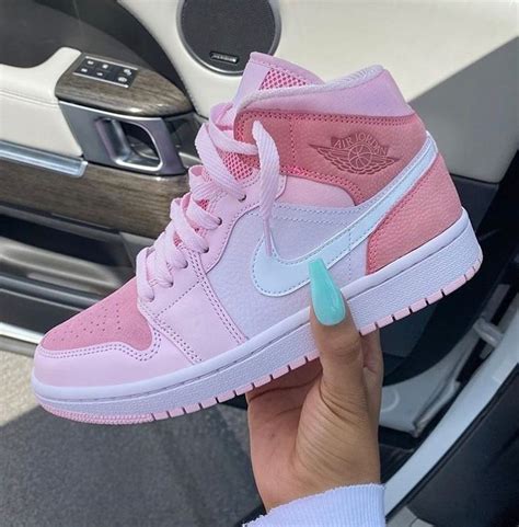 Air Jordan 1 Mid Digital Pink Sneakers Fashion Trendy Shoes Sneakers