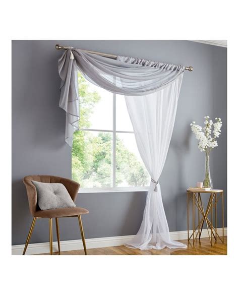 Silver And White Double Display Voile From Net Curtains Direct