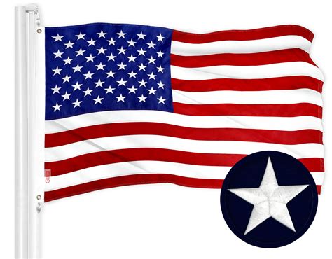 G128 2x3 Feet American Flag Embroidered 210d Embroidered Stars