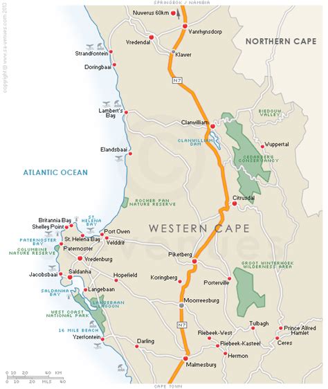 Map West Coast Cities