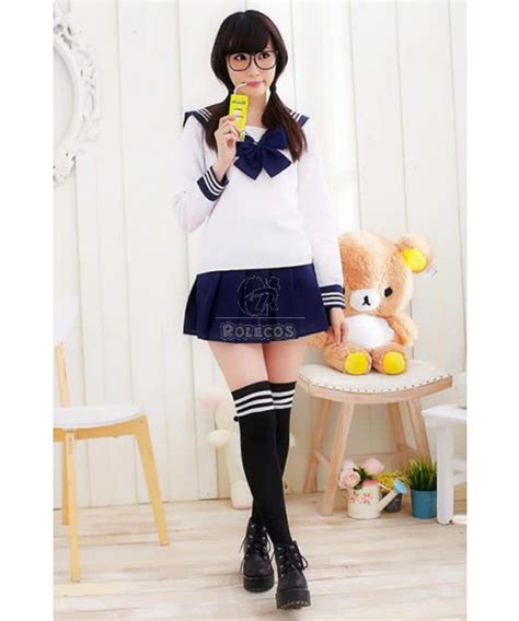 Buy Sweet Pure Cute Students Girls Sailor Suit Cosplay Costumes