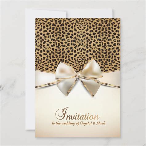Leopard Skin Print Wedding Event Invitation Zazzle