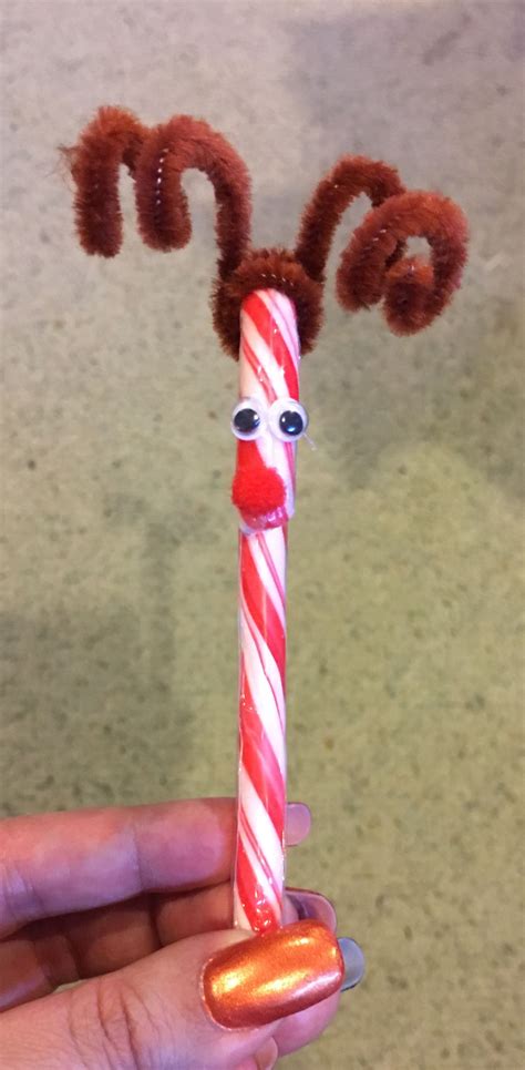 Rudolph Reindeer Candy Cane Christmas Arts And Crafts Winter Crafts