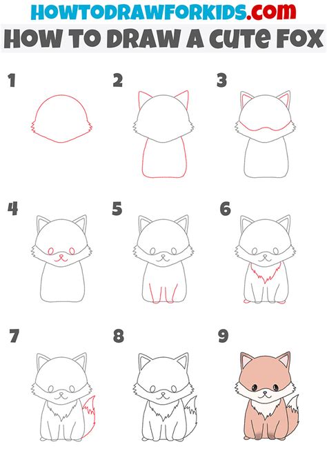 How To Draw A Cute Fox Easy Drawing Tutorial For Kids