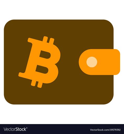 Bitcoin Wallet Flat Icon Royalty Free Vector Image