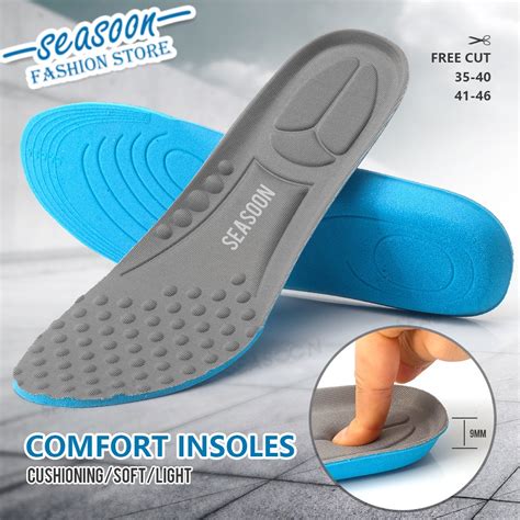 Shock Absorption Insoles For Men Full Length Massage Cushion Shoe
