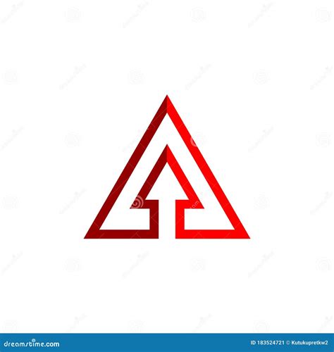 Arrow Line Red Triangle Logo Template Illustration Design Vector Eps