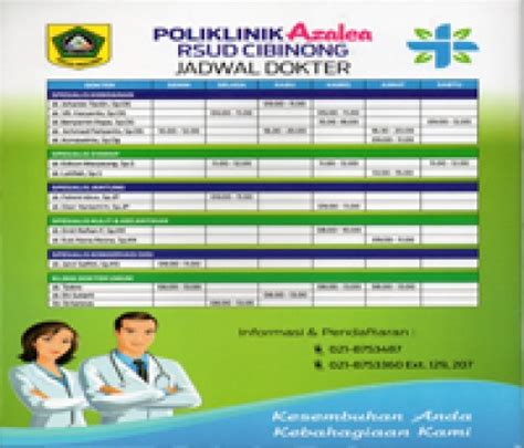 Jadwal Dokter Poliklinik Azalea Rsud Cibinong Kabupaten Bogor