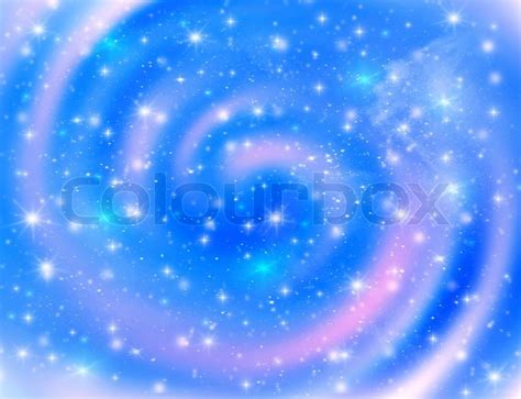Blue Space Background With Glowing Stars Galaxies And Light