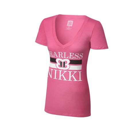 Nikki Bella Fearless Pink Tri Blend Womens V Neck T Shirt Pro