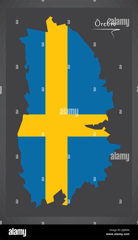 orebro mappa della svezia con la nazionale svedese illustrazione di bandiera immagine e