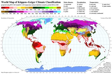 World Maps of Köppen Geiger climate classification