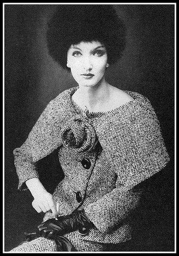 Evelyn Tripp In Black And White Tweed Suit By Pierre Cardin Photo By