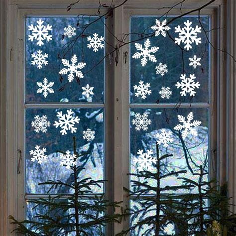 Reactionnx Christmas Decorations Snowflake Window Clings Snowflakes