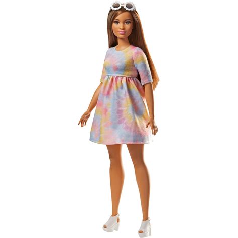 Barbie Fashionistas Doll Curvy Body Type Wearing Tie Dye Dress