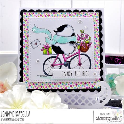 Stamping Bella Cling Rubber Stamp Guinea And A Bicycle