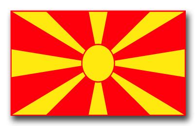 Nationalist merchandise for patriotic events, national party celebrations. Macedonia Flag 10" Decal