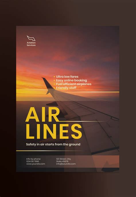 Airlines Aviation Print Pack Aviation Posters Leaflet Design