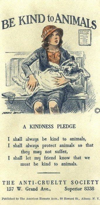 Vintage Kindness To Animals Poster Inspiring Words And Quotes