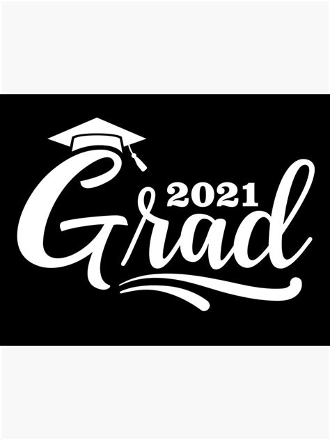 Class Of 2021 Grad Graduation Cap Poster By Brackerdesign Redbubble