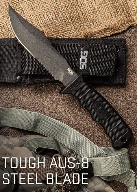 Sog Fixed Blade Knives With Sheath Seal Pup Tactical Knife Survival