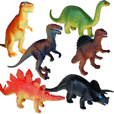 Plastic Toy Dinosaurs Large Figures With Names Underneath Set Of 6 Damaged Box Ebay