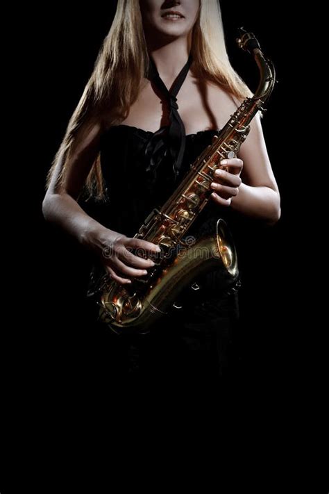 Saxophone Player Saxophonist Woman Sax Player Stock Image Image Of