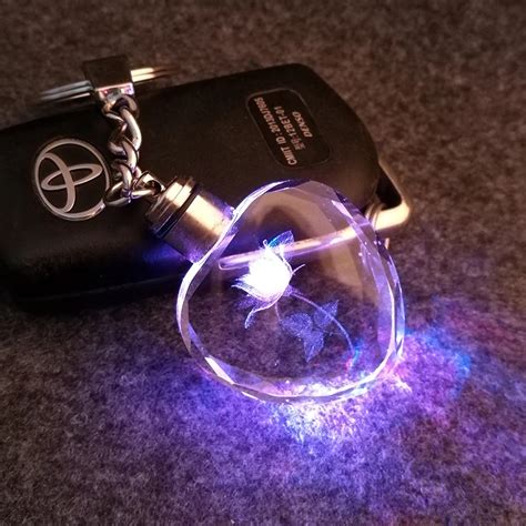 5 Light Led Key Cover Keychain For Couples Crystal Key Flashlight