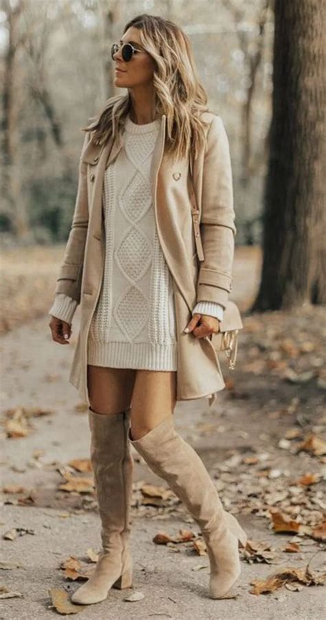 15 Dresses To Wear With Knee High Boots Simple Fall Outfits Fall