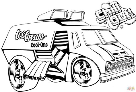 But it's not just in cartoons, movies or series that one can find outstanding cars, many video games are based on the use of race cars, or even firemen driving trucks.find the best cars coloring pages for kids & for adults, print. Ice Cream Truck Coloring Page - Coloring Home