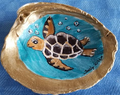 Painted Seashells Painted Shells Turtle Art Turtle Gifts Painted