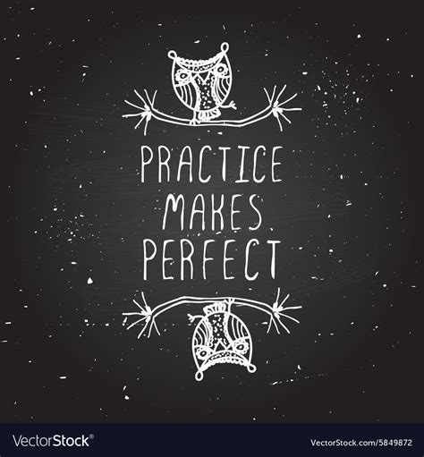 Practice Makes Perfect Poster Royalty Free Vector Image