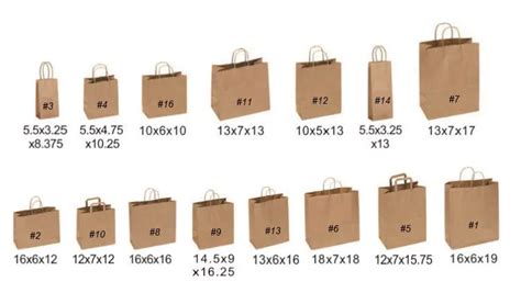 Kraft Paper Bag Size Chart Literacy Ontario Central South