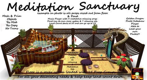 Second Life Marketplace Meditation Sanctuary V1 Boxed