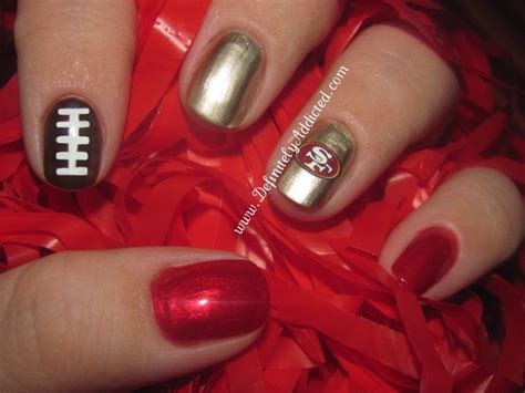 I Am Definitely Addicted 49ers Decal Manicure Sports Nails