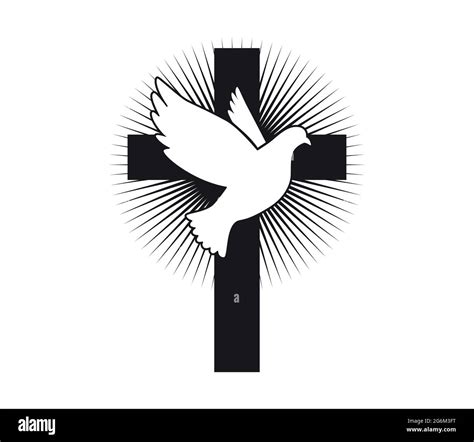 Dove Flying With A Symbol Of Religion Cross Dove Of Peace Vector