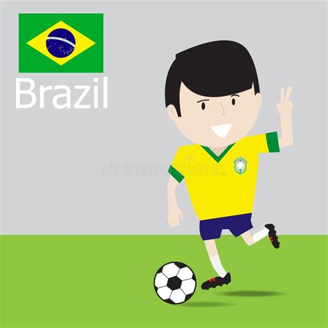 Cute Brazilian Soccer Player Stock Vector Illustration Of Match