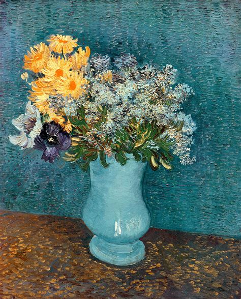 Some of the flowers are fresh and perky, ringed with halos. vase-of-flowers-vincent-van-gogh - Odd Loves Company