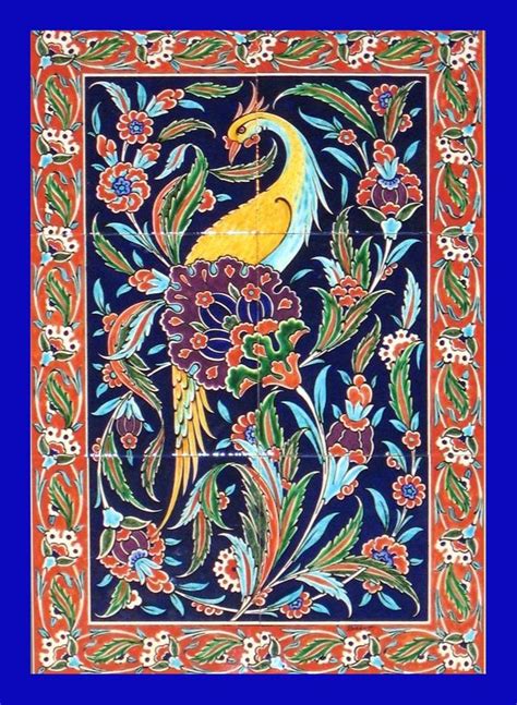 Bird Of Paradise In The Tree Of Life Iznik Design Ceramic Panel