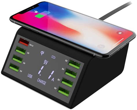 8port Usb Smart Charger Mobile Phone Lcd Display Desktop Usb Charging