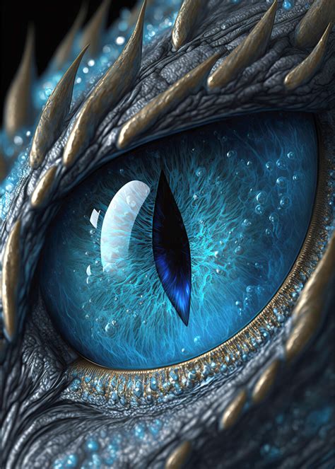 Konstnärliga Illustration Blue Dragon Eye Europosters