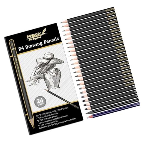 Professional Drawing Sketching Pencil Set 24 Piece Artist Pencils Kit