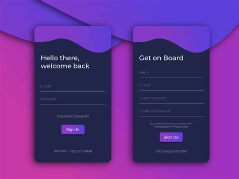 Loginsign Up Screen On Behance